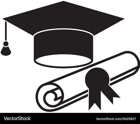 Graduation hat and diploma icon Royalty Free Vector Image