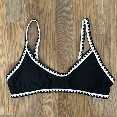 Cupshe Swim Cupshe Black And White Crochet Trim Bikini Set Size M 68 Poshmark