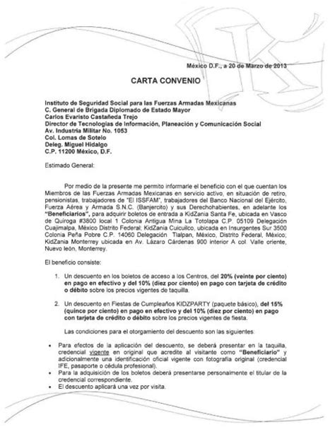 Ejemplos De Carta Convenio