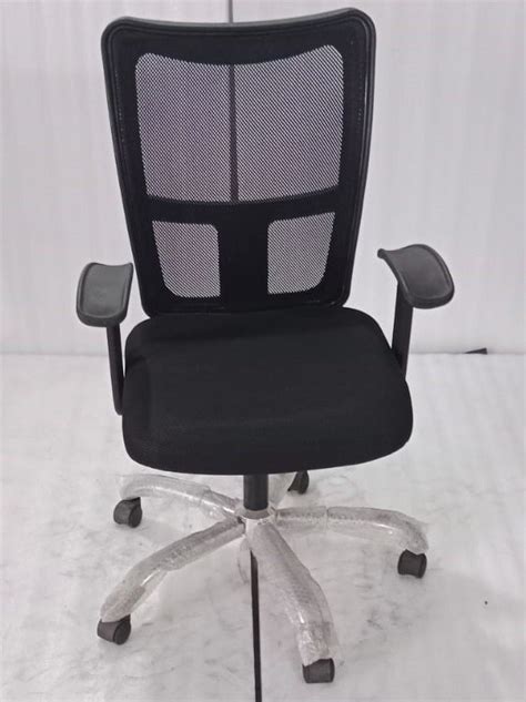 Mid Back Mesh Revolving Staff Chair Fixed Arm Black At Best Price In