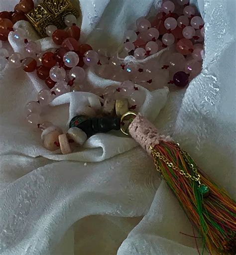 108 Mala, Pink Rose Quartz Mala, Boho, Handknotted Yoga Beads