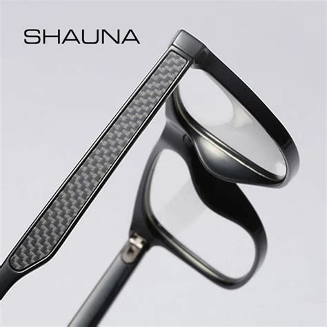 Shauna Carbon Fiber Decoration Tr90 Eyeglasses Prescription Frame Men Resin Lens Ultralight