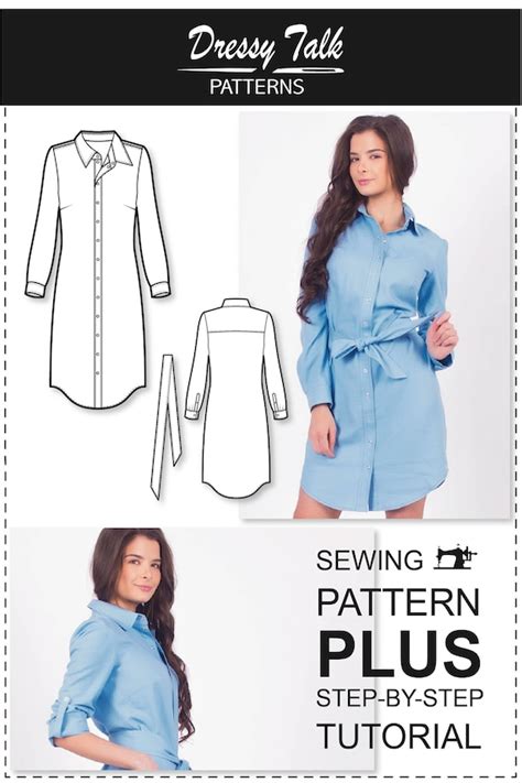 Sewing Patterns Shirt Dress Pattern Dress Patterns For Etsy