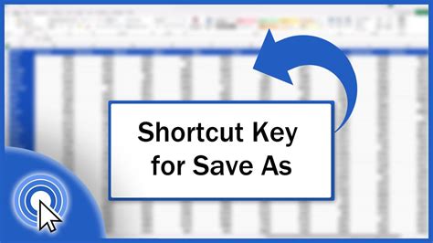 Shortcut Key For Save As In Excel Excel Shortcuts Youtube