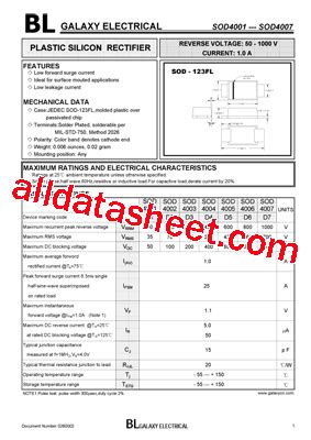 Sod Datasheet Pdf Galaxy Semi Conductor Holdings Limited