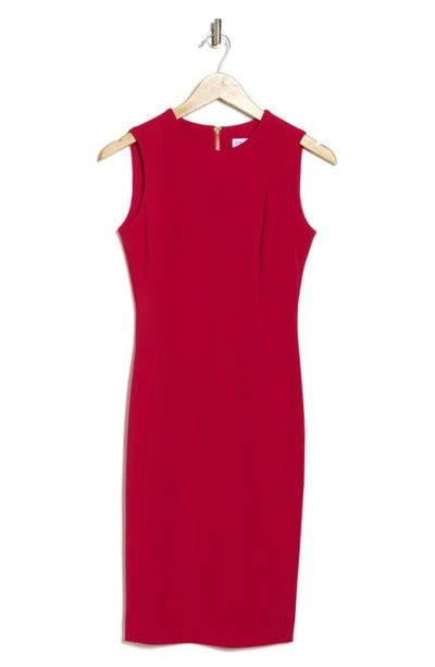 Calvin Klein Sleeveless Sheath Dress In Red Modesens