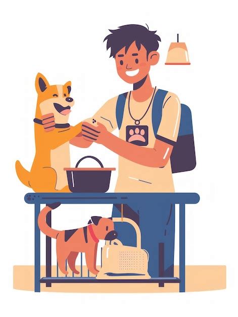 Premium Photo | Student Volunteering at Animal Shelter Generative AI