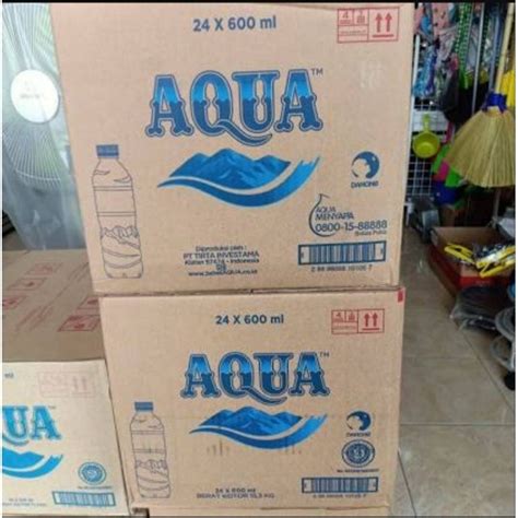 Jual Aqua Botol 600ml Satu Dus Shopee Indonesia