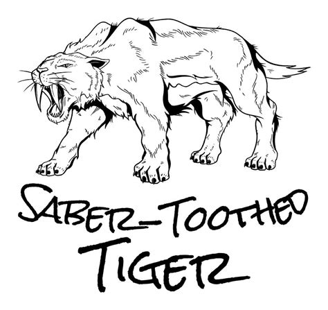 Saber Tooth Tiger Coloring