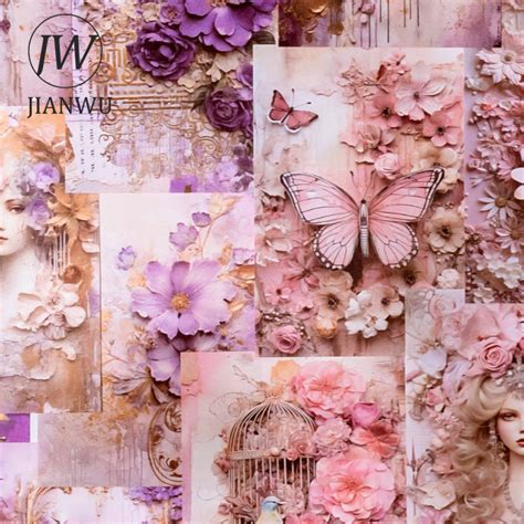 JIANWU 30 Sheets The Beautiful Time Like A Dream Series Vintage Flower