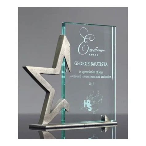 Silver Star Crystal Award Trophies 6 X 8 Inch L X W At Rs 2000 Piece