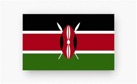 Premium Vector Kenya Detailed Flag On White Background Vector