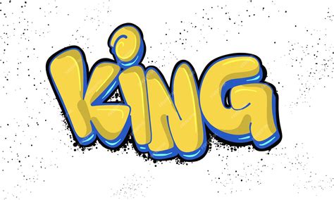 premium vector king graffiti bubble style hand drawn lettering