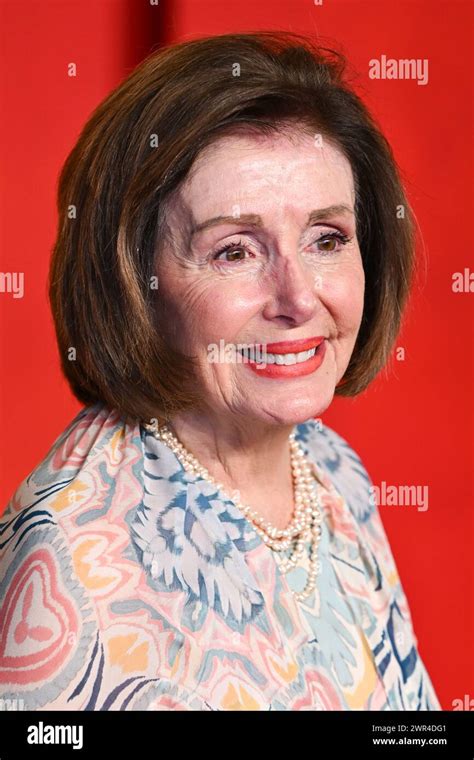 Los Angeles Usa March 10th 2024 Nancy Pelosi Arriving At The Vanity