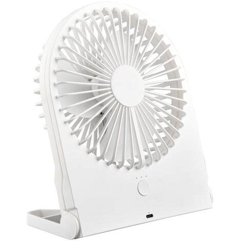 Schreibtisch Ventilator BREEZY 3 Stufen Weiß Höhe 23cm Akku USB C