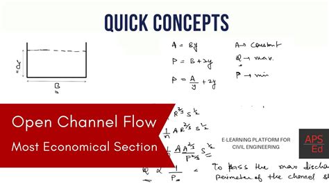 Most Economical Section In Open Channel Flow Quick Concepts Youtube