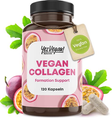 Vegan Collagen 120 Kapseln mit Aminosäuren Vitamin A C E Biotin