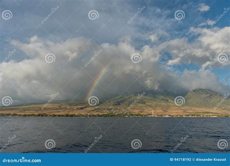 Rainbow Over Lahaina Maui Stock Photo Image Of People 94718192