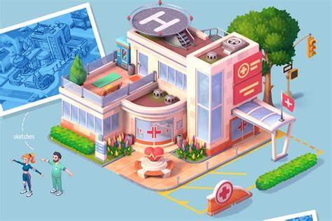 Riverside Centr Location On Behance Game Design Cartoon Building