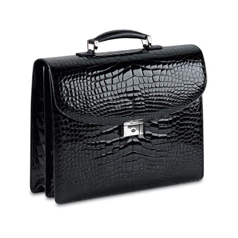 Pineider City Chic Double Gusset Men S Alligator Briefcase Luxury