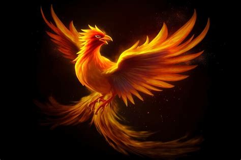 Premium AI Image | Generative AI illustration of phoenix firebird