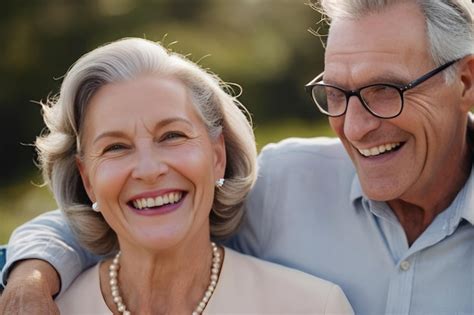 Una Pareja De Ancianos Abrazados Y Felices Foto Premium