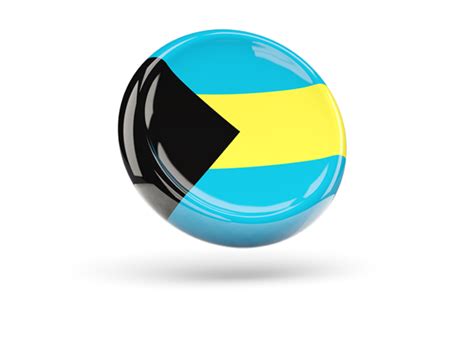 Shiny Round Icon Illustration Of Flag Of Bahamas