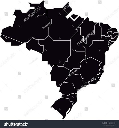 Brazil Map Stylish Mapa Brasil Estilizado Royalty Free Stock Vector