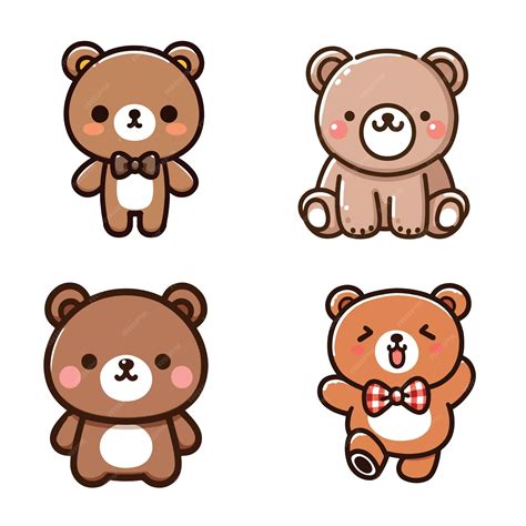 Premium Vector Set Collection Cute Bear Vector