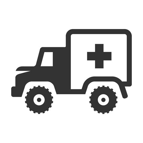 Black and white icon military ambulance 14031270 Vector Art at Vecteezy