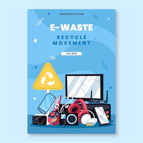 Premium Vector E Waste Poster Template Design