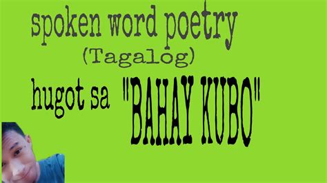 Hugot Sa Bahay Kubo Spoken Word Poetry Tagalog Don Don Gimenez