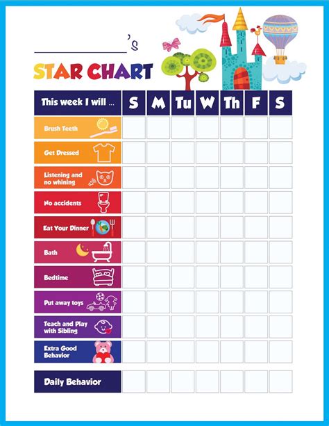 Free star chart printable - koolseo