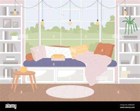 Cozy living room flat color vector illustration Stock Vector Image ...