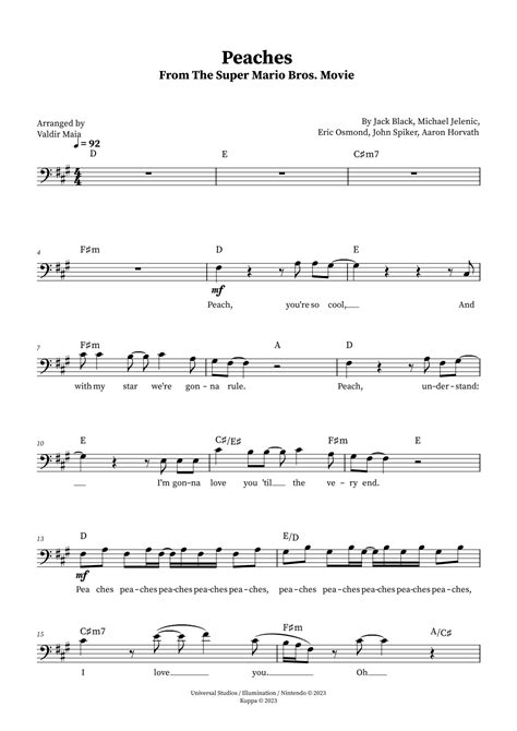 Peaches Arr Valdir Maia By Jack Black Sheet Music For Lead Sheet Fake Book At Sheet Music