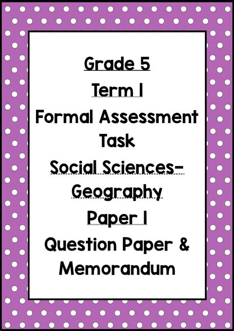 Term Formal Assessment Task Grade Geography Term Test Task