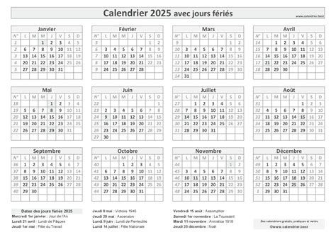 Jours F Ri S En France Dates Et Calendriers Avec Jousr