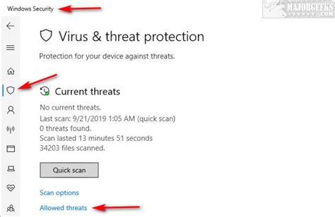 How to Manage Windows Defender Antivirus Found Threats - MajorGeeks