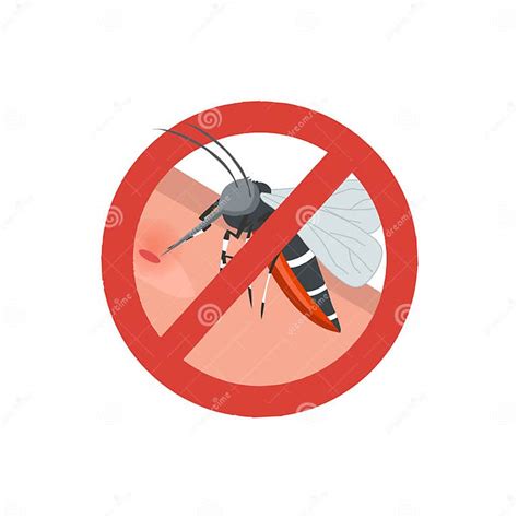 Symbol Of Ban Or No Zika Virus Carrier Mosquito Ban Dangerous Aedes Aegypti Preventing Zika