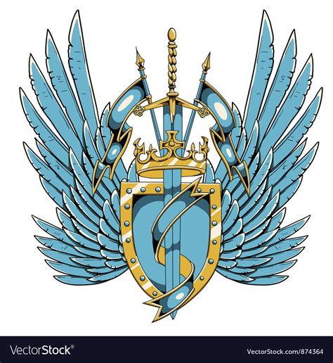 Vintage Crest With Wings Royalty Free Vector Image