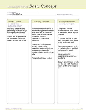 ATI Basic Concept 2 Template Nurs 100 STUDENT NAME CONCEPT