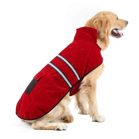 Hiado Dog Coat With Harness Hole And Reflective Strip For Winter