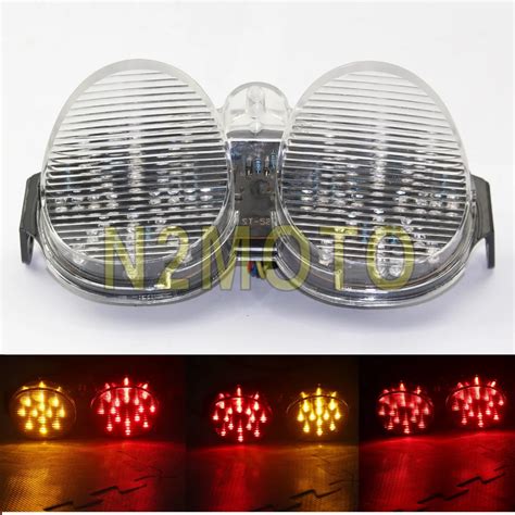 Clear Integrated LED Tail Light Amber Turn Signal Lamp For 2001 2002