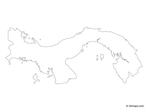 Outline Map Of Panama Free Vector Maps