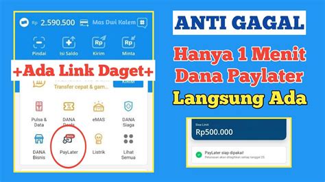 Cara Cepat Memunculkan Dana Paylater Di Aplikasi Dana Cara Aktifkan