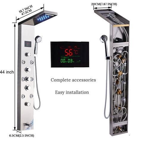 Buy Ces Shower Panel Tower System Stainless Steel 5 Function Faucet Led