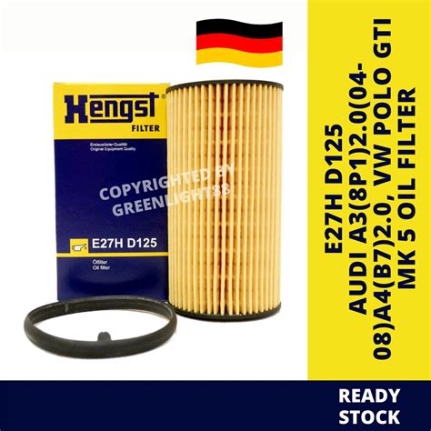 E27H D125 HENGST OIL FILTER AUDI A3 8P1 2 0 04 08 A4 B7 2 0 OIL