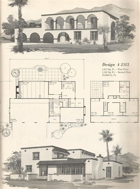 Vintage House Plans 2315 | Vintage house plans, House plans, Pueblo ...