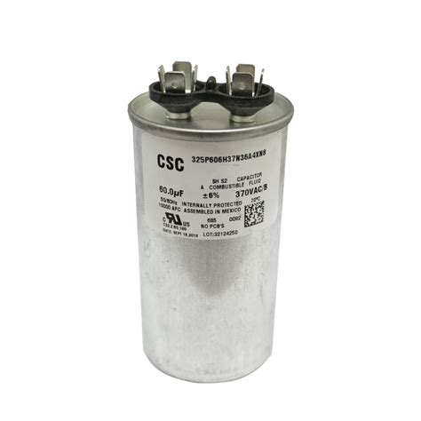 Capacitor 60 Mf 370 Vca Redondo Aluminio Tcontinuo Aa Redhogar