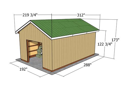 16×24 Pole Barn – dimensions | MyOutdoorPlans